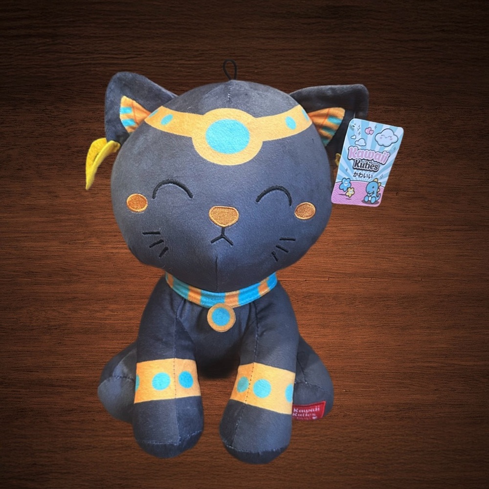 Kawaii Kuties Egyptian dark gray sitting cat. 12 in.
